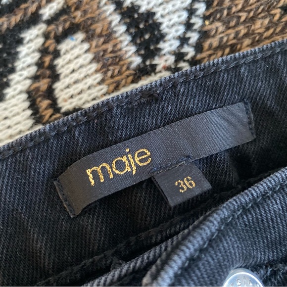 Maje black denim maxi skirt with a slit in the back - size 36 (S) - Picture 8 of 12